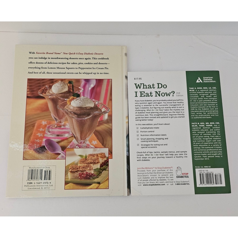 Diabetic Cookbook Set What Do I Eat Now & Quick Easy Diabetic Desserts 2 Books - Picture 2 of 5